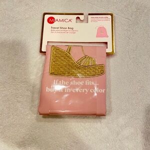 Miamica Pink and Gold Travel Shoe Bag
